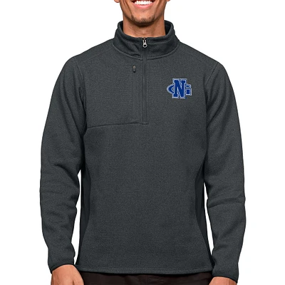 Men's Antigua Heathered Charcoal North Georgia Nighthawks Course Quarter-Zip Pullover Top