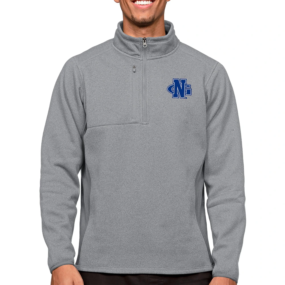 Men's Antigua Heathered North Georgia Nighthawks Course Quarter-Zip Pullover Top