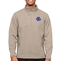 Men's Antigua Oatmeal North Georgia Nighthawks Course Quarter-Zip Pullover Top