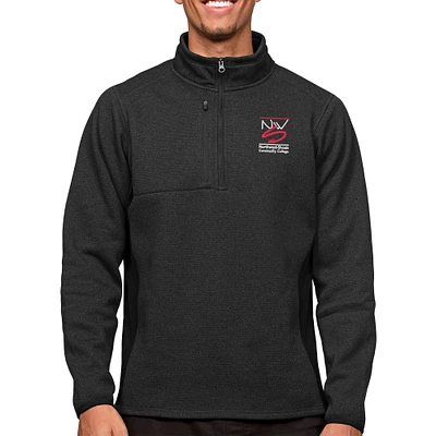 Men's Antigua Heathered Black Northwest-Shoals Community College Course Quarter-Zip Pullover Top