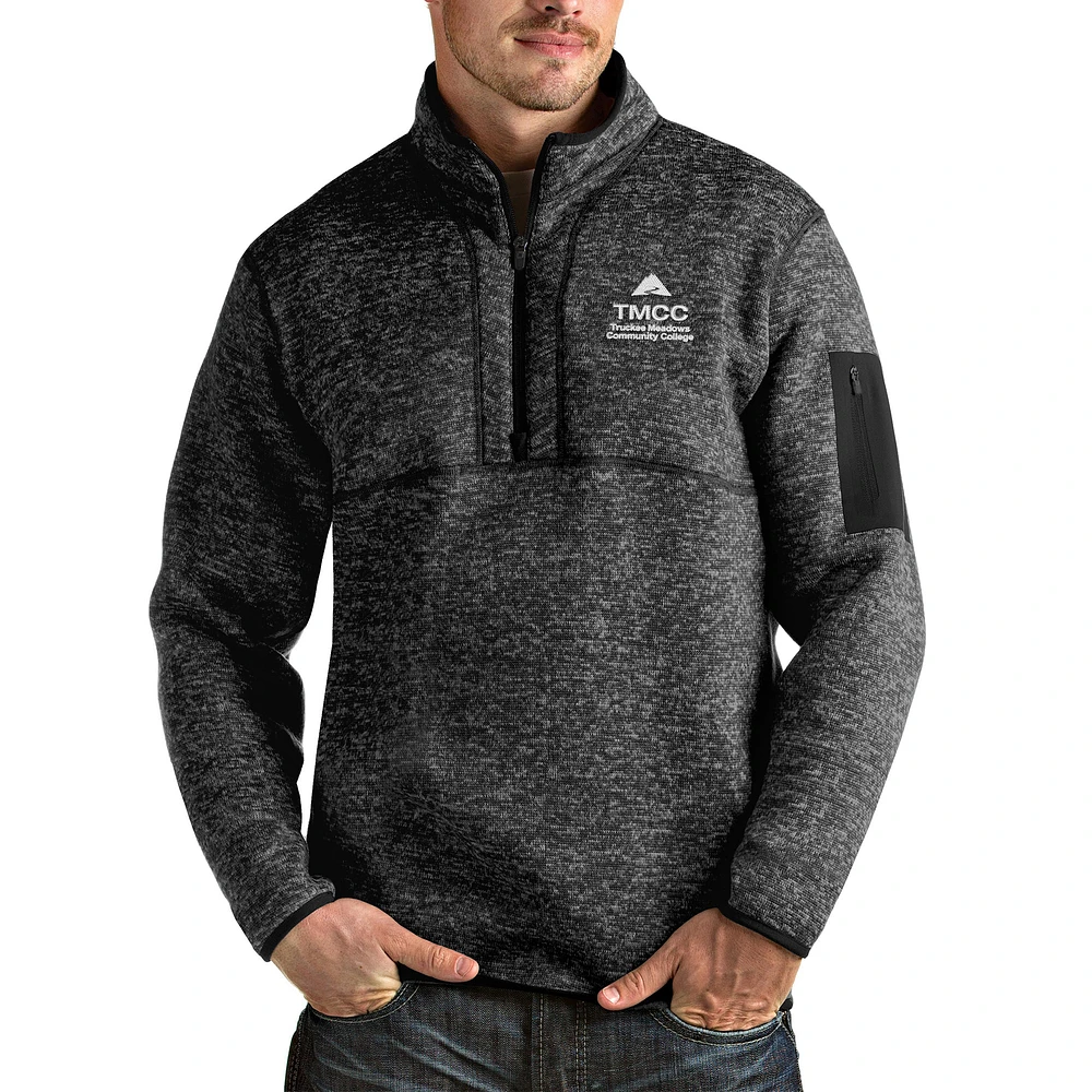 Men's Antigua Heathered Truckee Meadows Community College Fortune Quarter-Zip Jacket