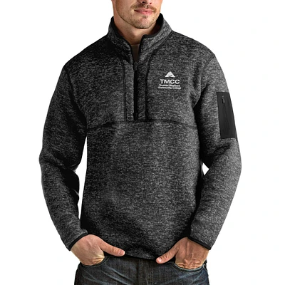 Men's Antigua Heathered Black Truckee Meadows Community College Fortune Quarter-Zip Jacket