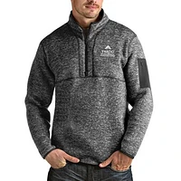 Men's Antigua Heathered Charcoal Truckee Meadows Community College Fortune Quarter-Zip Jacket