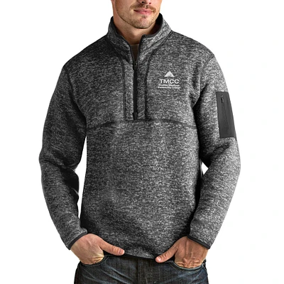 Men's Antigua Heathered Charcoal Truckee Meadows Community College Fortune Quarter-Zip Jacket