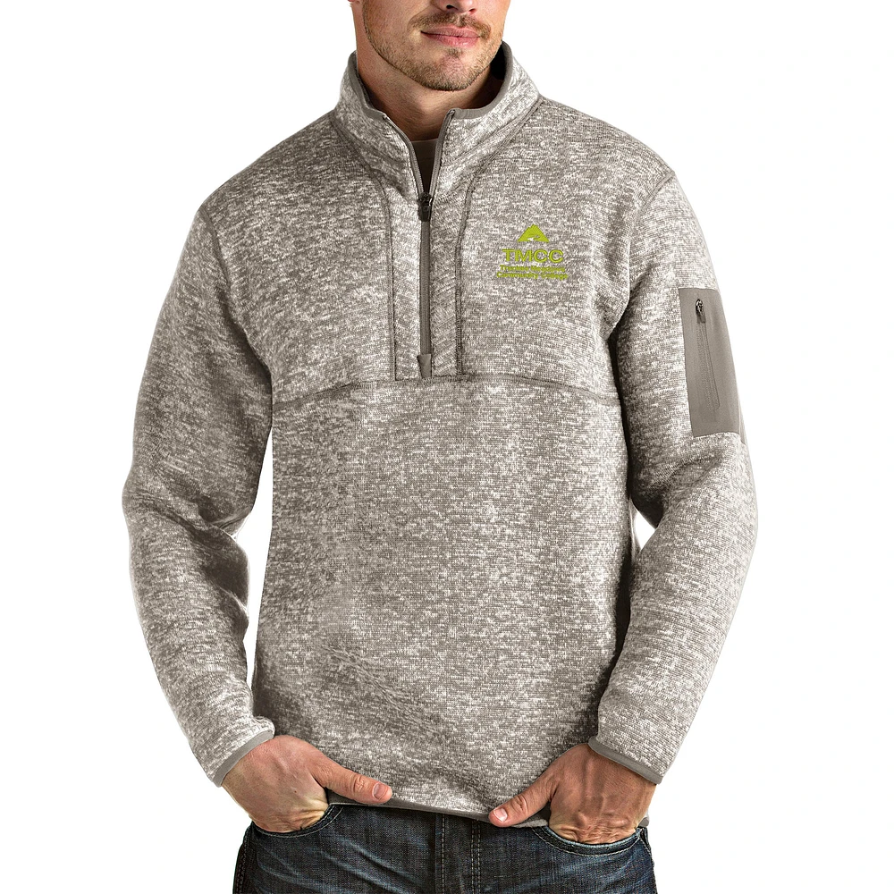 Men's Antigua Oatmeal Truckee Meadows Community College Fortune Quarter-Zip Jacket
