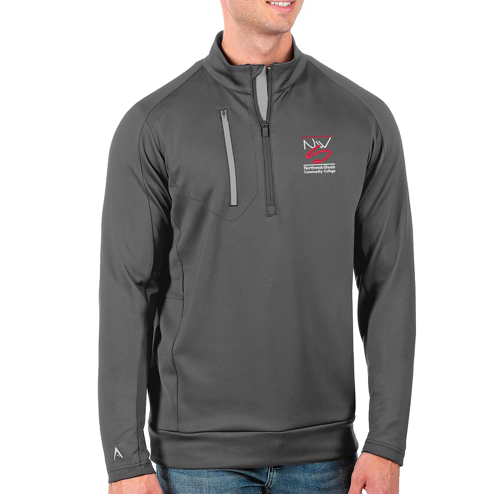 Men's Antigua Charcoal Northwest-Shoals Community College Generation Quarter-Zip Pullover Top