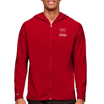 Men's Antigua Red Northwest-Shoals Community College Legacy Full-Zip Hoodie