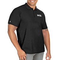 Men's Antigua Black Mid Michigan College Big & Tall Legacy Pique Polo