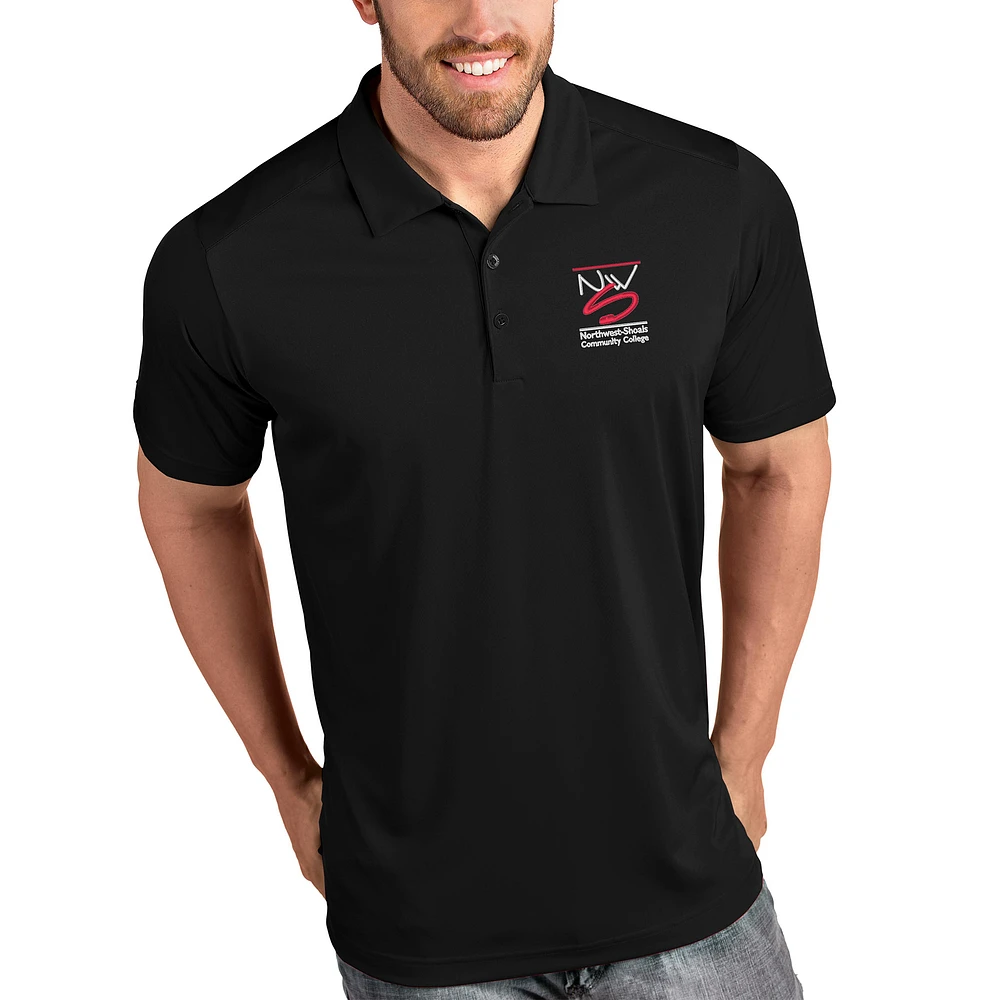 Men's Antigua Black Northwest-Shoals Community College Tribute Polo