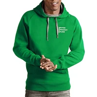 Men's Antigua Kelly Green Holyoke Community College Victory Pullover Hoodie