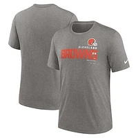 Men's Nike Heather Gray Cleveland Browns Wordmark Tri-Blend - T-Shirt