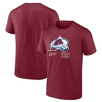 Men's Fanatics Nathan MacKinnon Burgundy Colorado Avalanche Name and Number T-Shirt