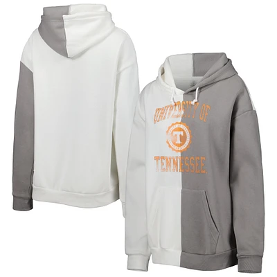 Women's Gameday Couture Gray/White Tennessee Volunteers Split Pullover Hoodie