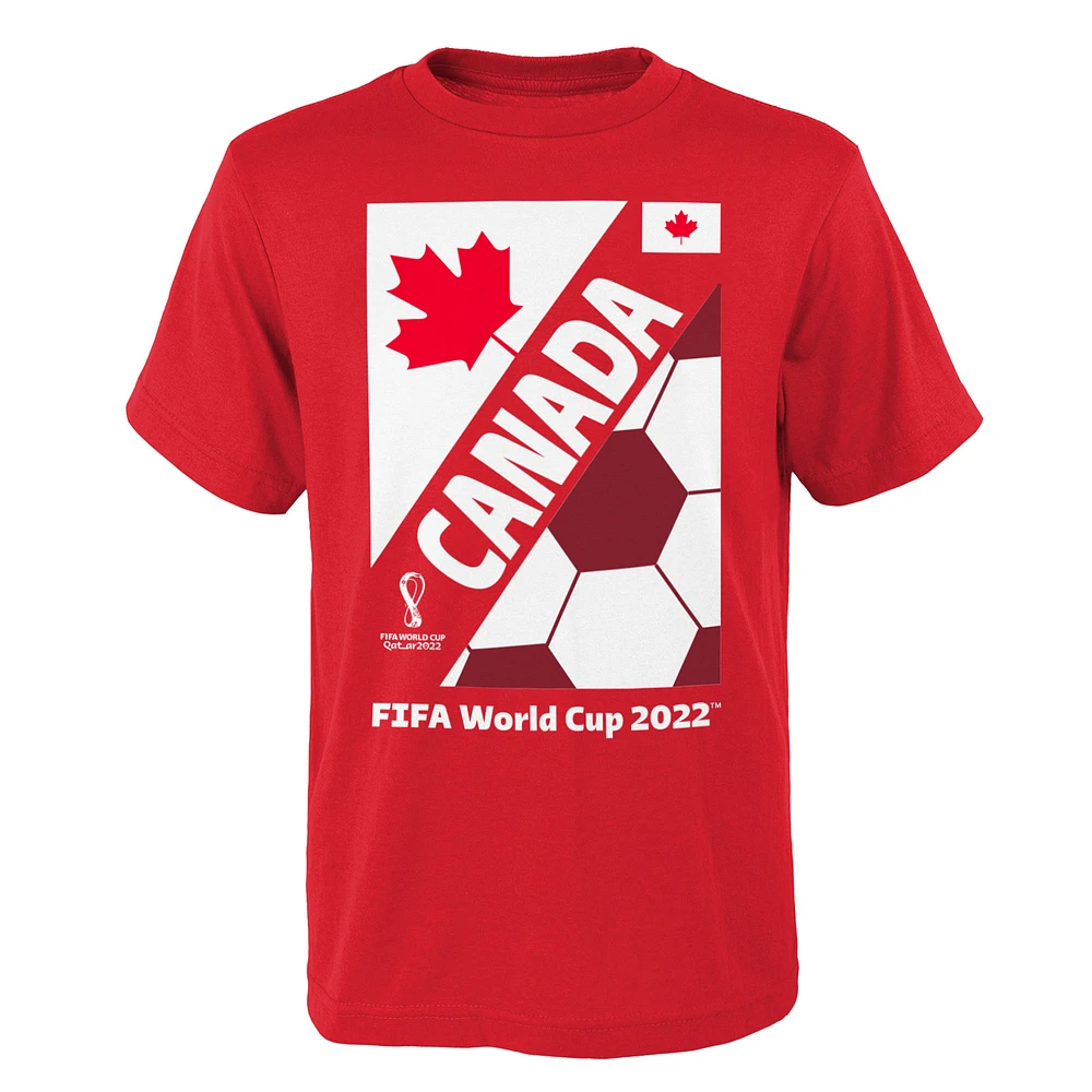 Men's Red Canada Soccer FIFA World Cup Qatar 2022 Futbol Nation - T-Shirt