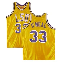 Shaquille O'Neal LSU Tigers Autographed Mitchell & Ness Home 1990 Authentic Jersey