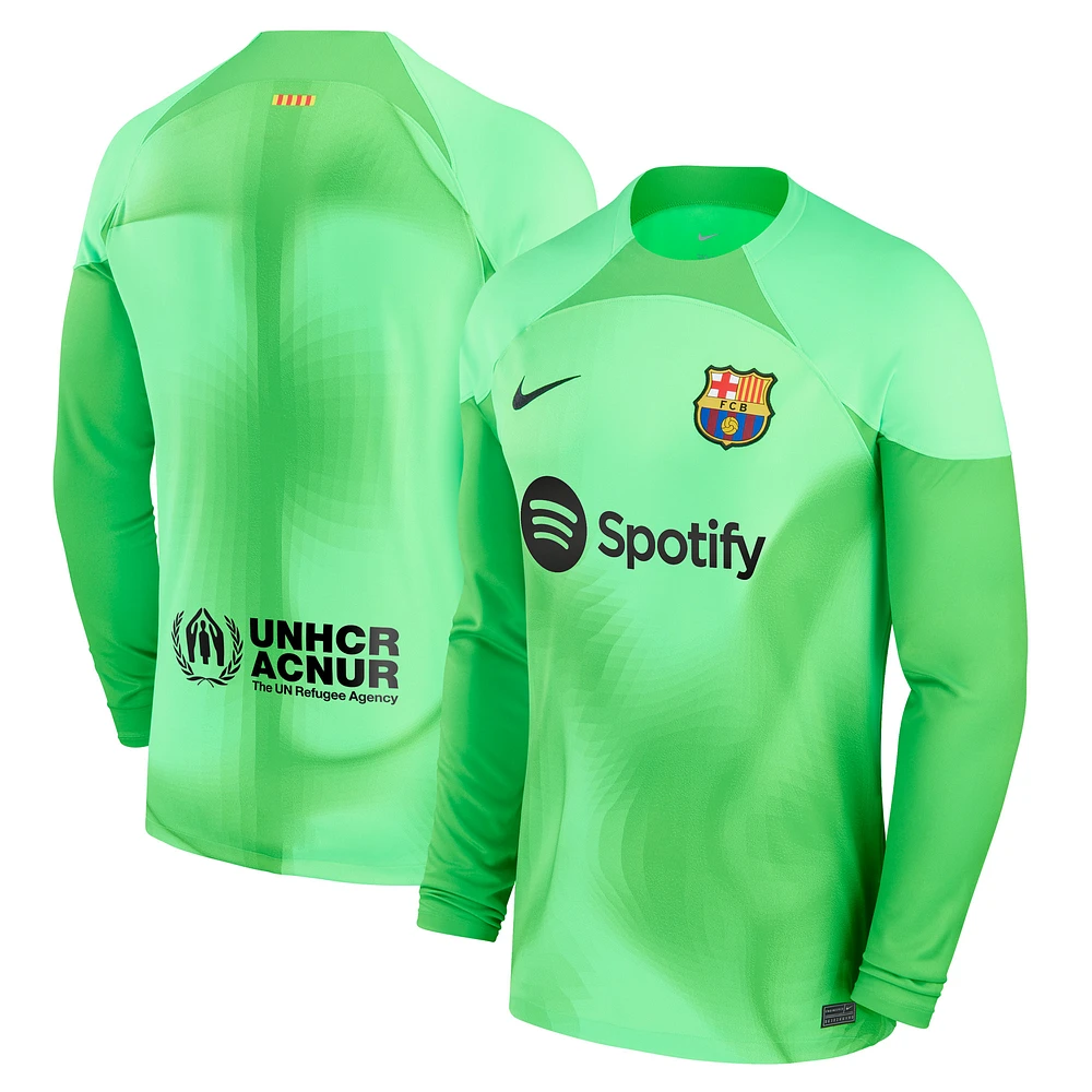 Men's Nike Green Barcelona 2022/23 Stadium Replica Goalkeeper Jersey