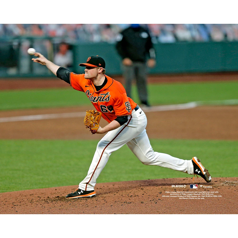 Logan Webb San Francisco Giants Unsigned Pitching Orange Jersey Photograph