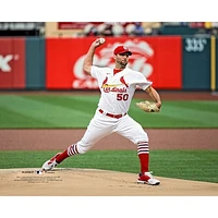 Adam Wainwright St. Louis Cardinals Unsigned Delivers First Inning Pitch Photograph