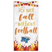 White MTSU Blue Raiders 6'' x 12'' Not Fall Without Football Sign