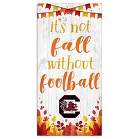 White South Carolina Gamecocks 6'' x 12'' Not Fall Without Football Sign