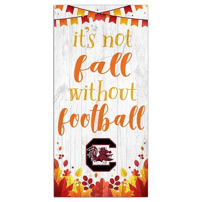 White South Carolina Gamecocks 6'' x 12'' Not Fall Without Football Sign