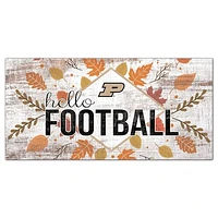 White Purdue Boilermakers 6'' x 12'' Hello Football Wall Art