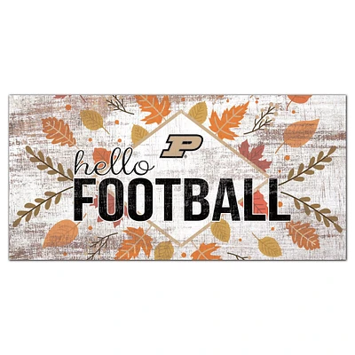 White Purdue Boilermakers 6'' x 12'' Hello Football Wall Art