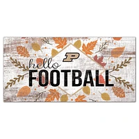White Purdue Boilermakers 6'' x 12'' Hello Football Wall Art