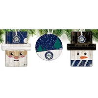 Seattle Mariners 3-Pack Ornament Set