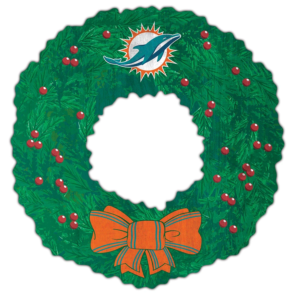 Miami Dolphins 16'' Team Wreath Sign