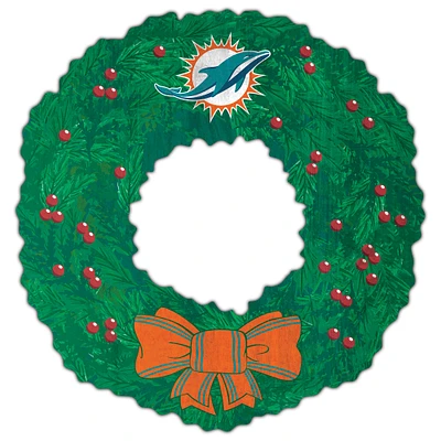 Miami Dolphins 16'' Team Wreath Sign