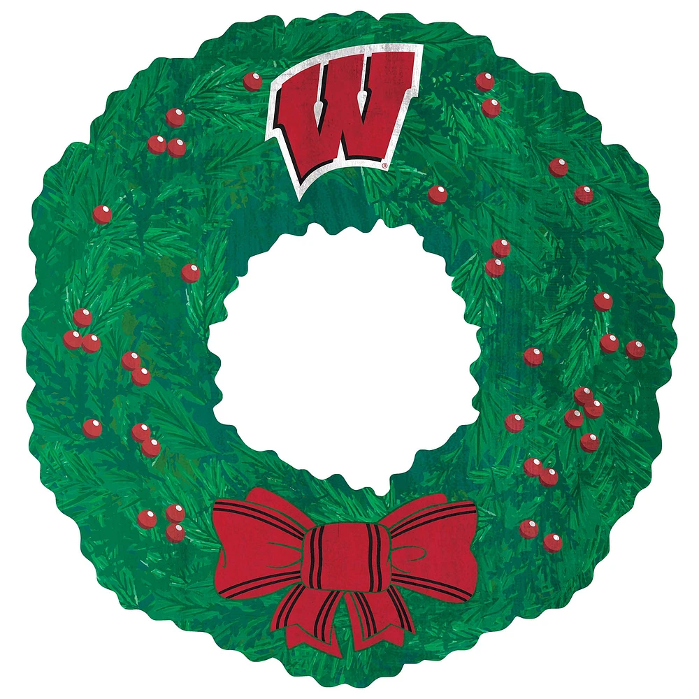 Wisconsin Badgers 16'' Team Wreath Sign