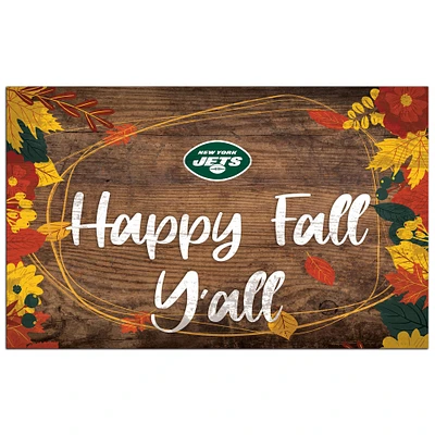New York Jets 11'' x 19'' Happy Fall Y'all Sign