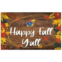 Kansas Jayhawks 11'' x 19'' Happy Fall Y'all Sign