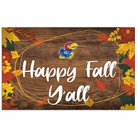 Kansas Jayhawks 11'' x 19'' Happy Fall Y'all Sign