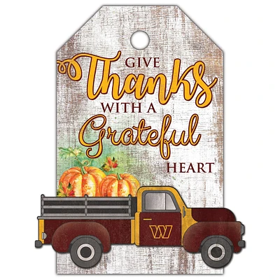 Washington Commanders 11'' x 19'' Gift Tag Truck Sign