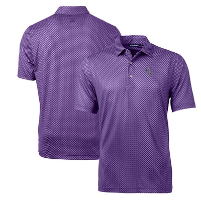 Men's Cutter & Buck Purple Colorado Rockies Big & Tall Pike Banner Print Polo