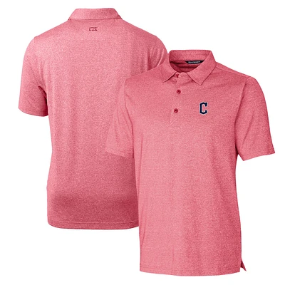 Men's Cutter & Buck Heathered Red Cleveland Guardians Forge Stretch Polo