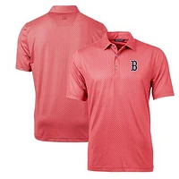 Men's Cutter & Buck Cardinal Boston Red Sox Pike Banner Print Polo