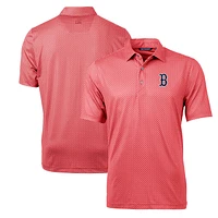 Men's Cutter & Buck Cardinal Boston Red Sox Pike Banner Print Polo