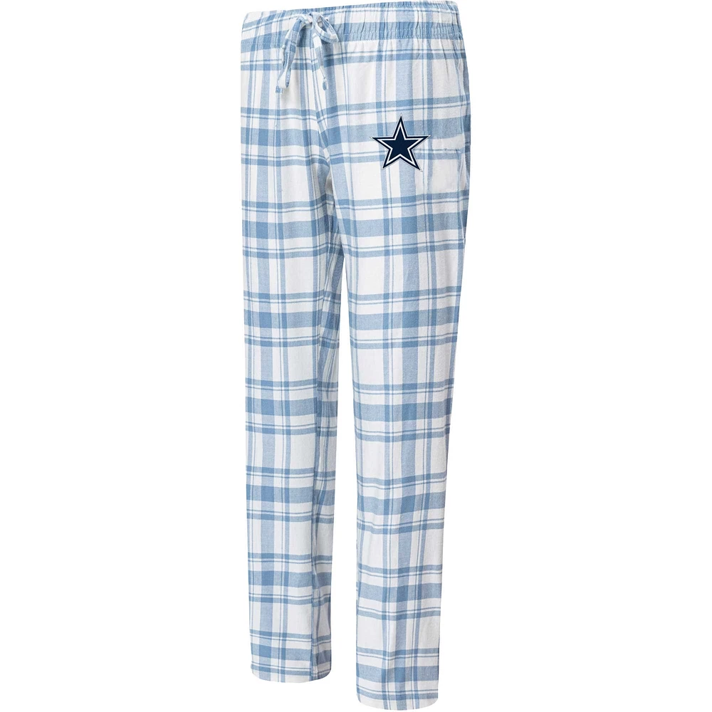 Women's Concepts Sport White/Royal Dallas Cowboys Arrival Flannel Lounge Pants