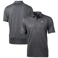 Men's Cutter & Buck Black Montana Grizzlies Big & Tall Pike Banner Print Polo