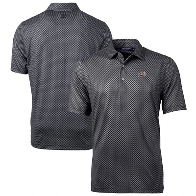 Men's Cutter & Buck Black Montana Grizzlies Big & Tall Pike Banner Print Polo