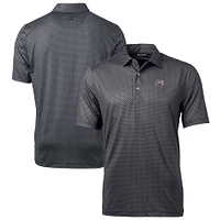 Men's Cutter & Buck Black Montana Grizzlies Big & Tall Pike Banner Print Polo