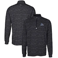Men's Cutter & Buck Black Creighton Bluejays Big Tall Traverse Camo Print Stretch Quarter-Zip Pullover Top