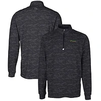 Men's Cutter & Buck Black Florida A&M Rattlers Big Tall Traverse Camo Print Stretch Quarter-Zip Pullover Top