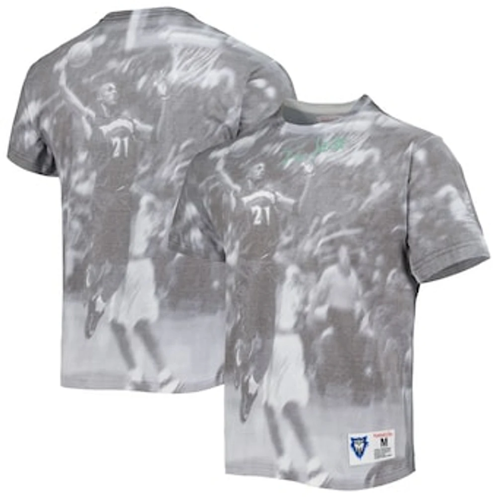 Men's Mitchell & Ness Kevin Garnett Heather Gray Minnesota Timberwolves Above The Rim T-Shirt