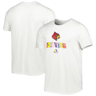 Men's adidas White Louisville Cardinals Pride Fresh T-Shirt