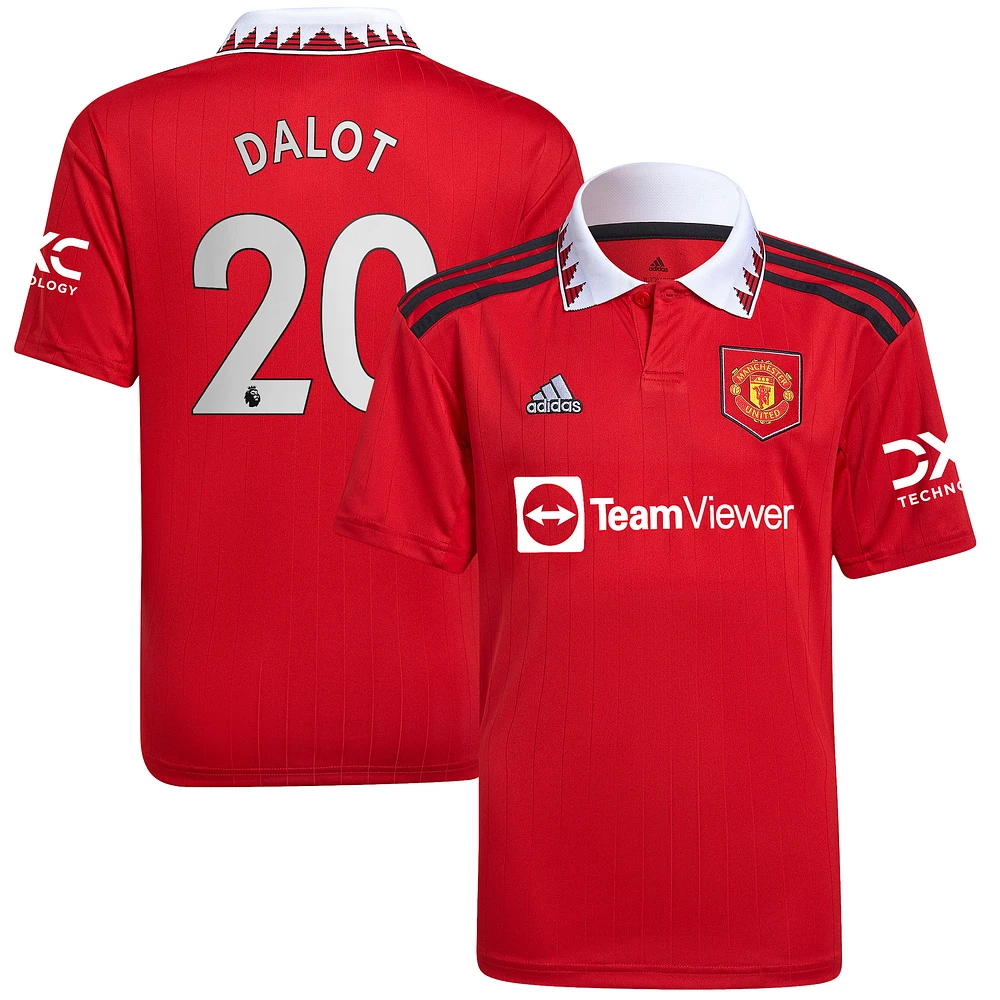 Youth adidas Diogo Dalot Red Manchester United 2022/23 Home Replica Player Jersey