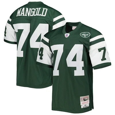 Men's Mitchell & Ness Nick Mangold Green New York Jets Legacy Replica Jersey